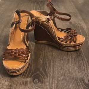 MIA Brown Wedge Sandle